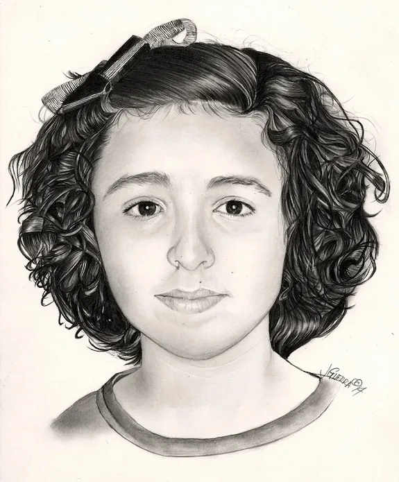 Retrato a lápiz hiperrealista a partir de foto