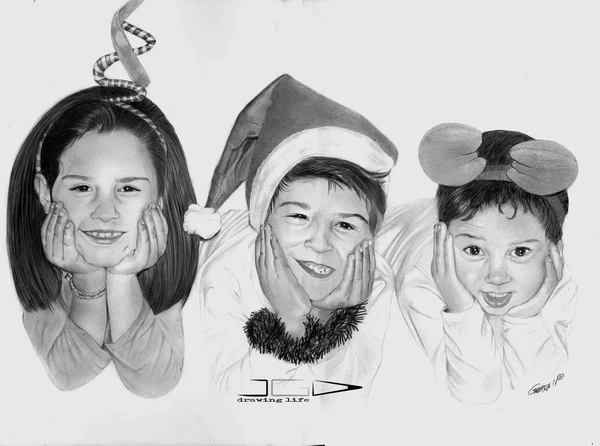 Retrato de familia de niños