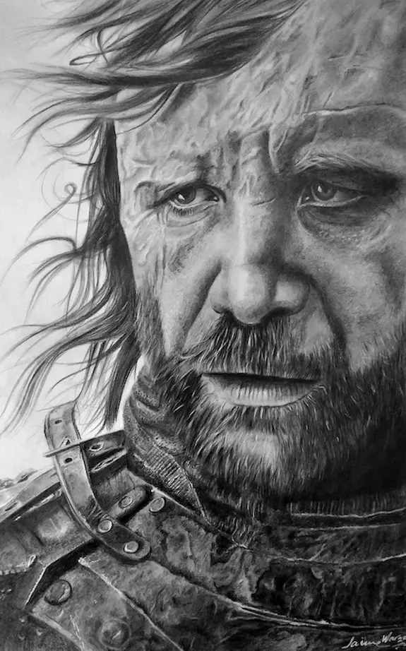 Retrato a lápiz hiperrealista de Clint Eastwood