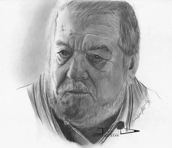 Retrato a lápiz realista de Pepe Mediavilla