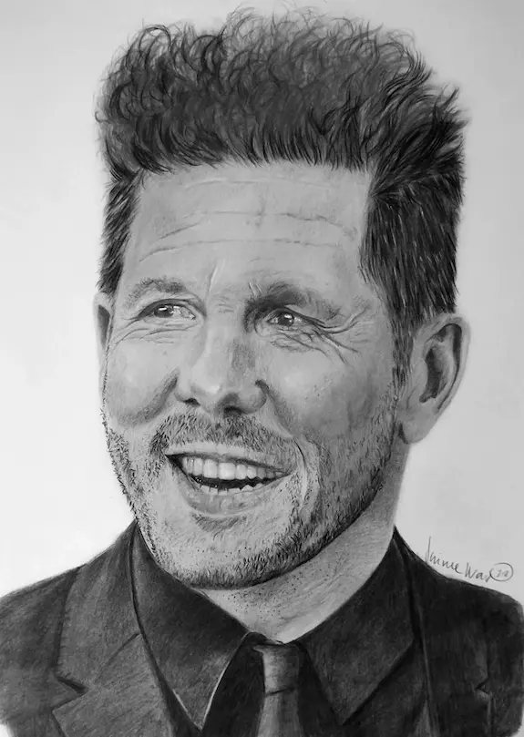 Retrato a lápiz de la cabeza de un pastor alemán