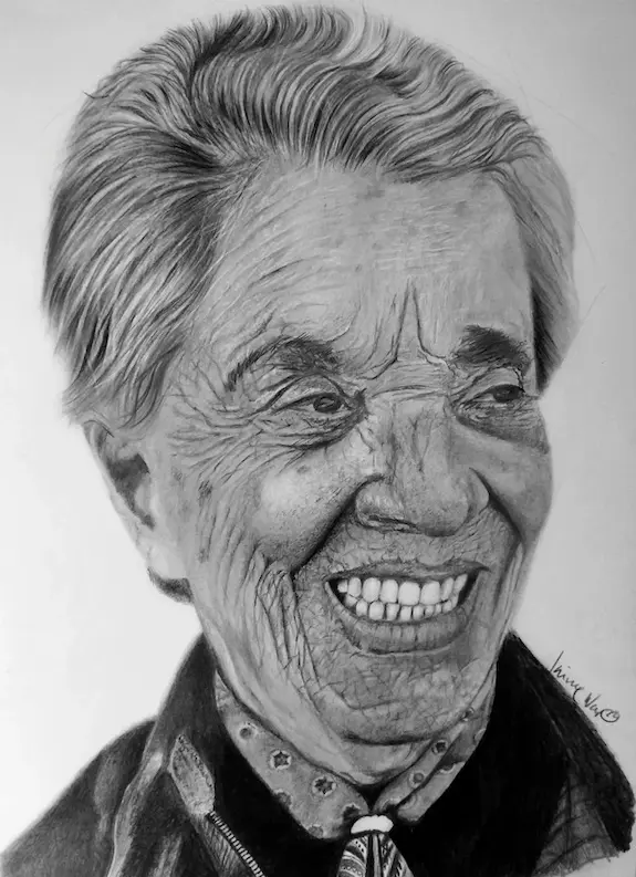 Retrato a lápiz de Chavela Vargas