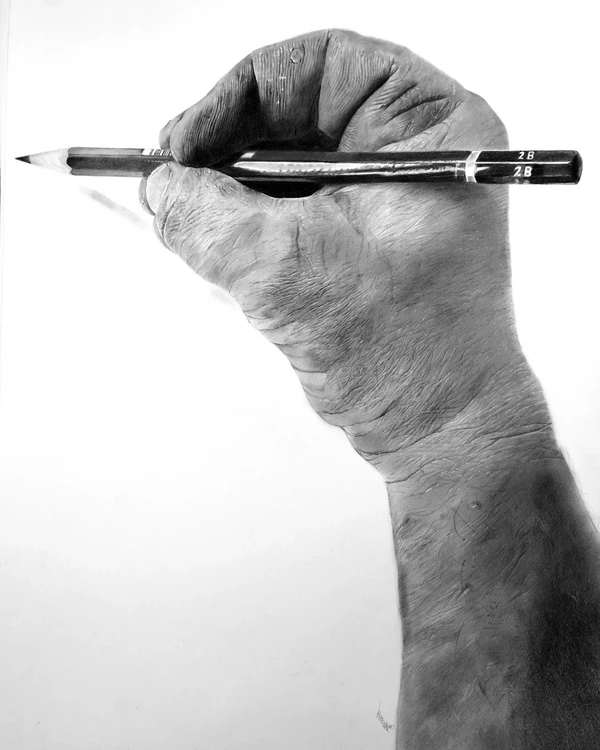 Dibujo de mano del artista con un lápiz